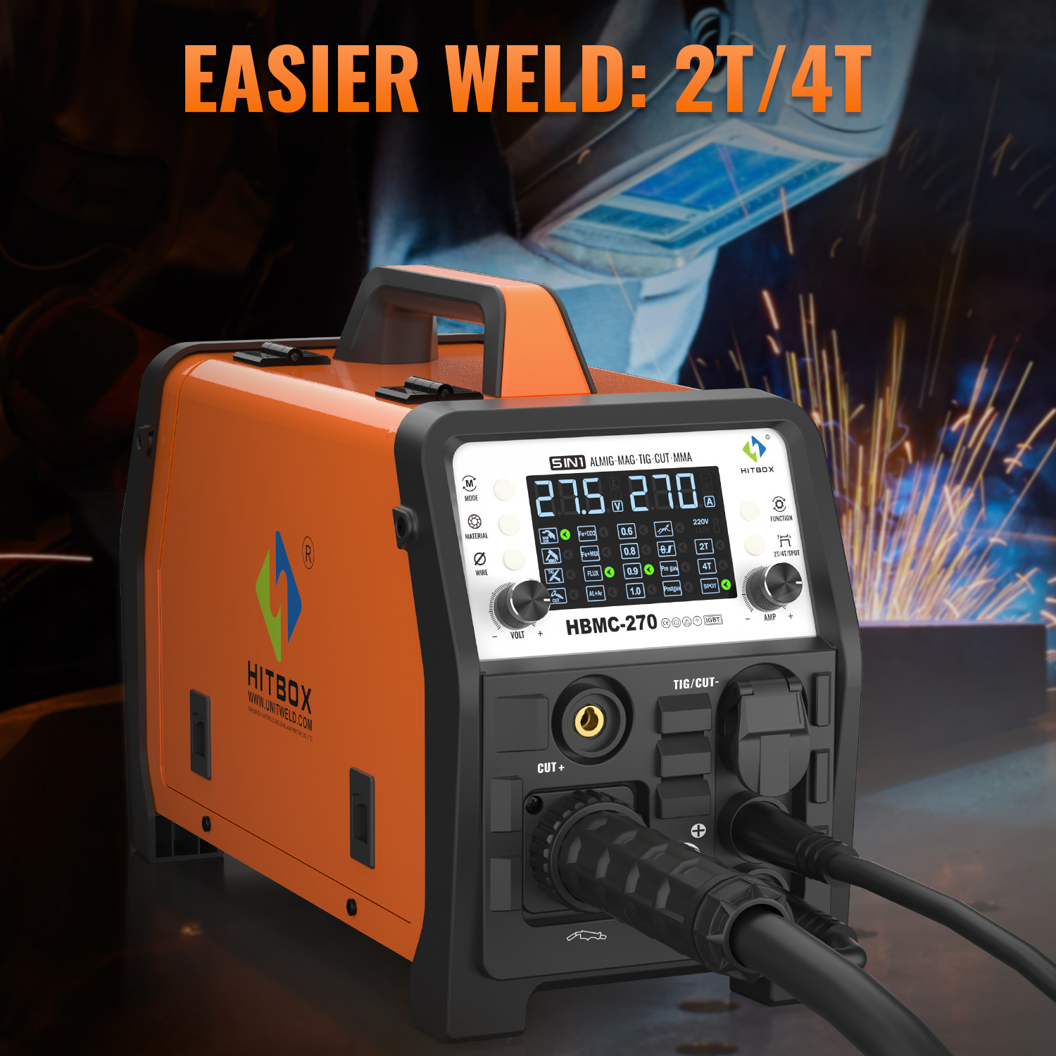 6-in-1 Welder 200Amp Aluminum Plasma Cutter Combo MIG/Stick/TIG/CUT Gas/Gasless.
