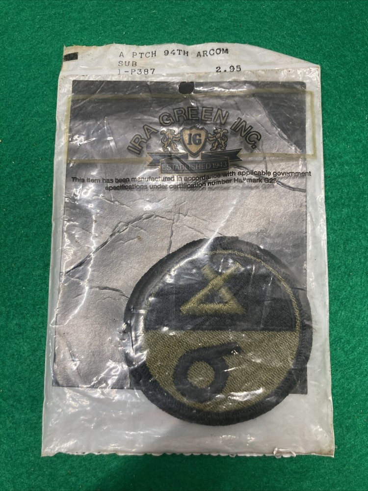 NOS US Army 94th ARCOM Subdued BDU Patch 2.5" Sew On