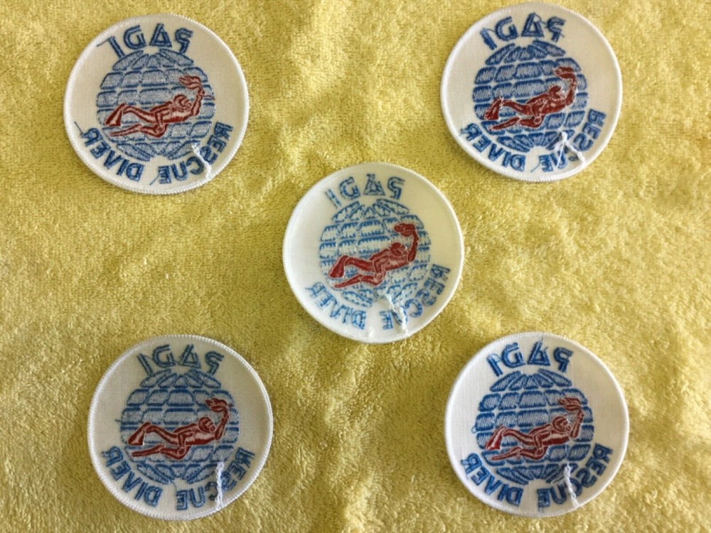 PADI RESCUE DIVER SCUBA PATCH - 5 TOTAL - AS PICTURED