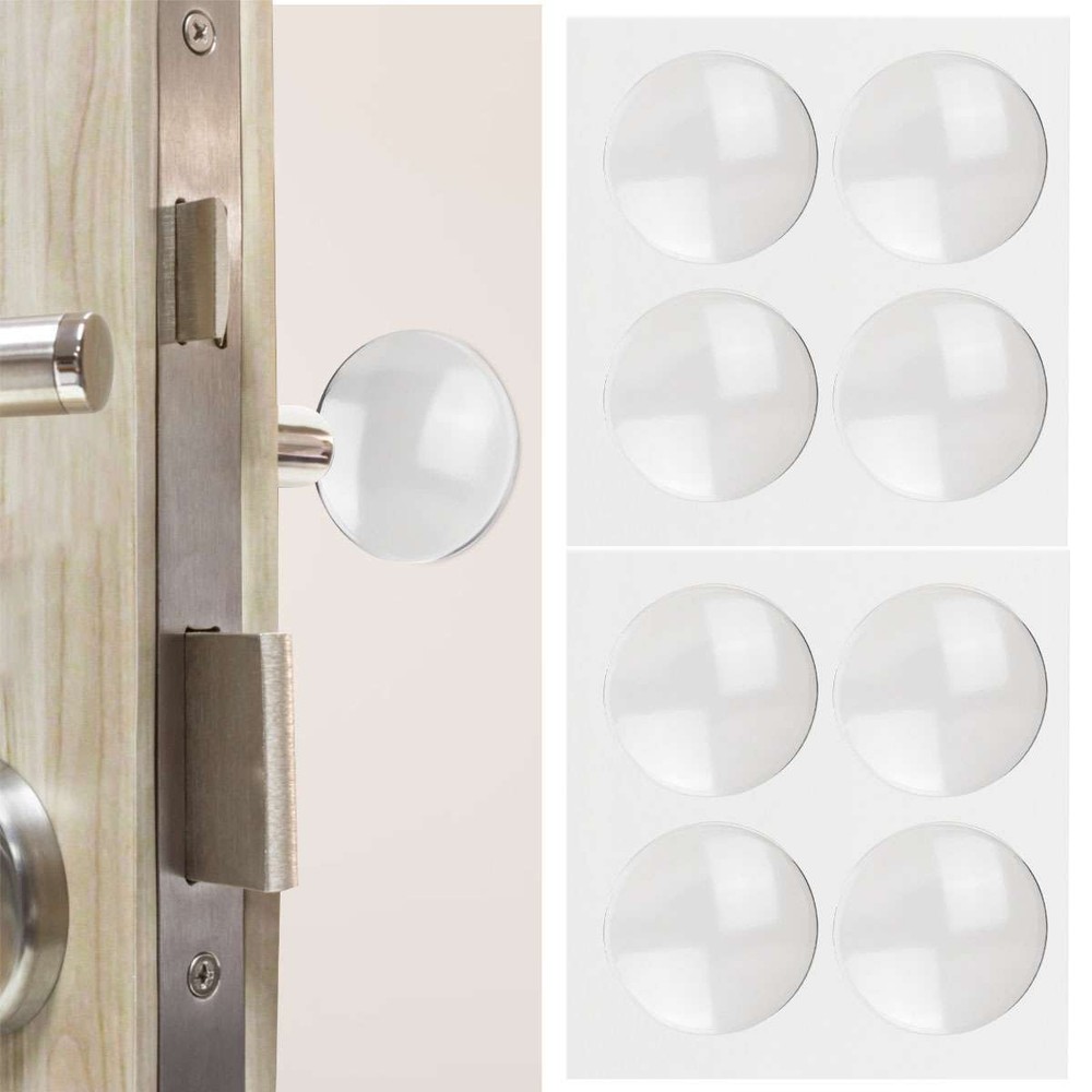8Pcs Door Stopper Wall Protector Silicone Door Knob Wall Protector Strong Back
