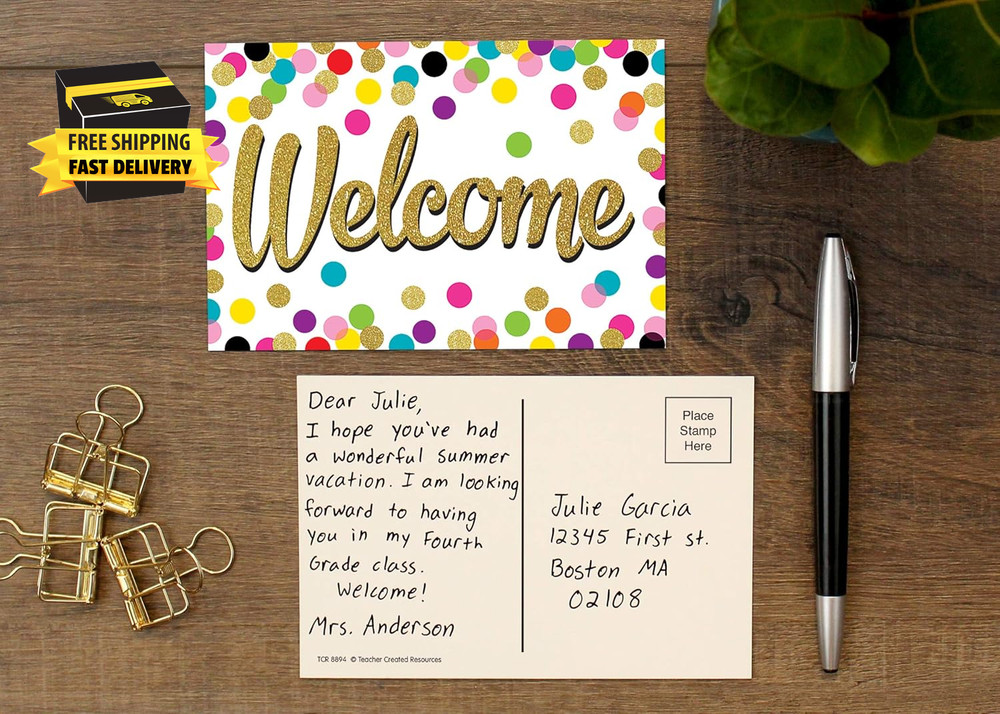 Confetti Welcome Postcards (8894) ⭐️⭐️⭐️⭐️⭐️