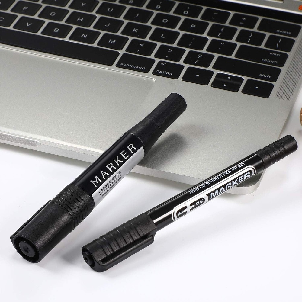 6 Pieces Permanent Markers, Different Sizes Double-ended Permanent Marker Pen...