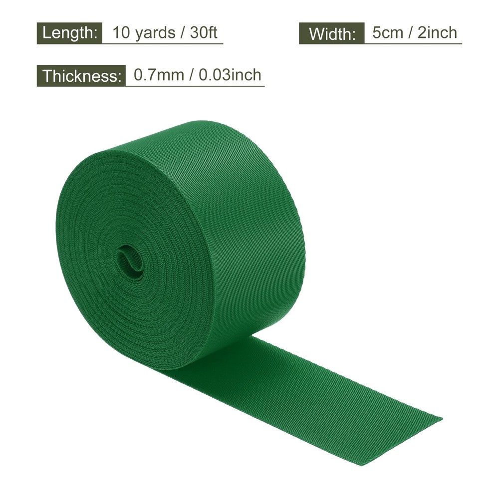 Flat Nylon Webbing Strap 2 Inch 10 Yards Green for Backpack