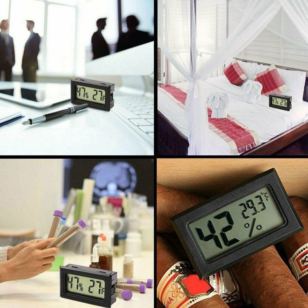 US 10PCS Mini Digital LCD Thermometer Hygrometer Temperature Humidity Meter