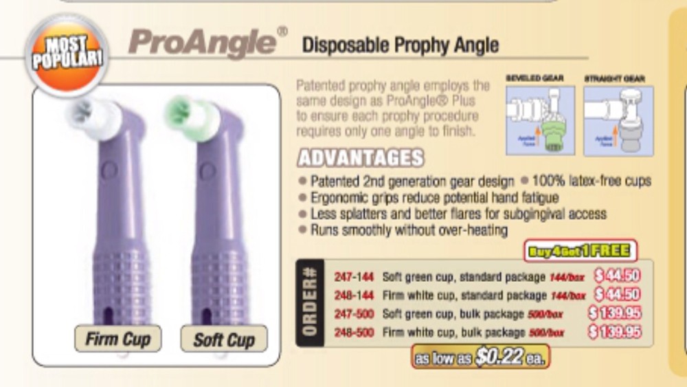 DISPOSABLE PROPHY ANGLES BX/500 PROANGLE SOFT CUP   247-500