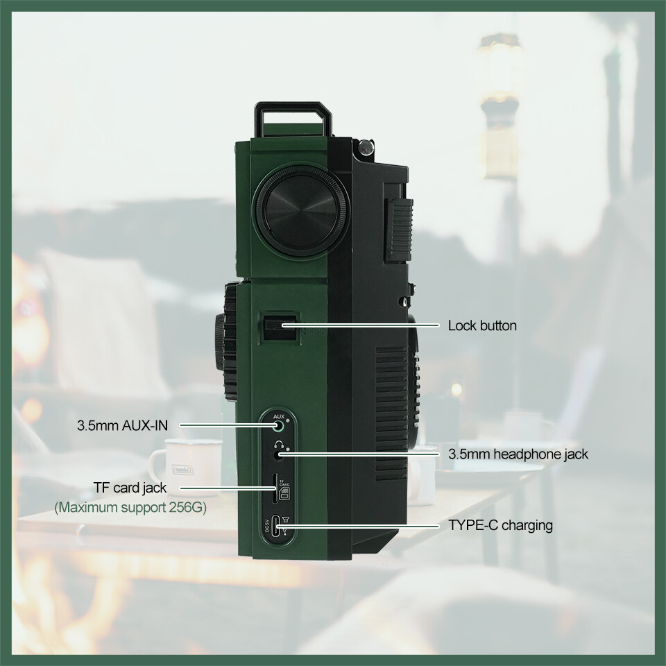Retekess TR113 Portable AM/FM Full Band Ham Radio Backlight APP Control Camping