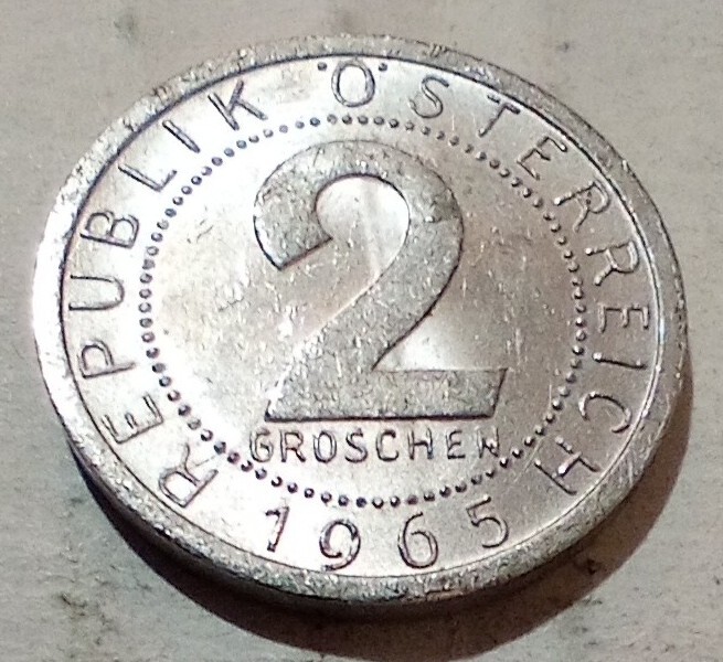 2 Groschen 1965 Austria Coin