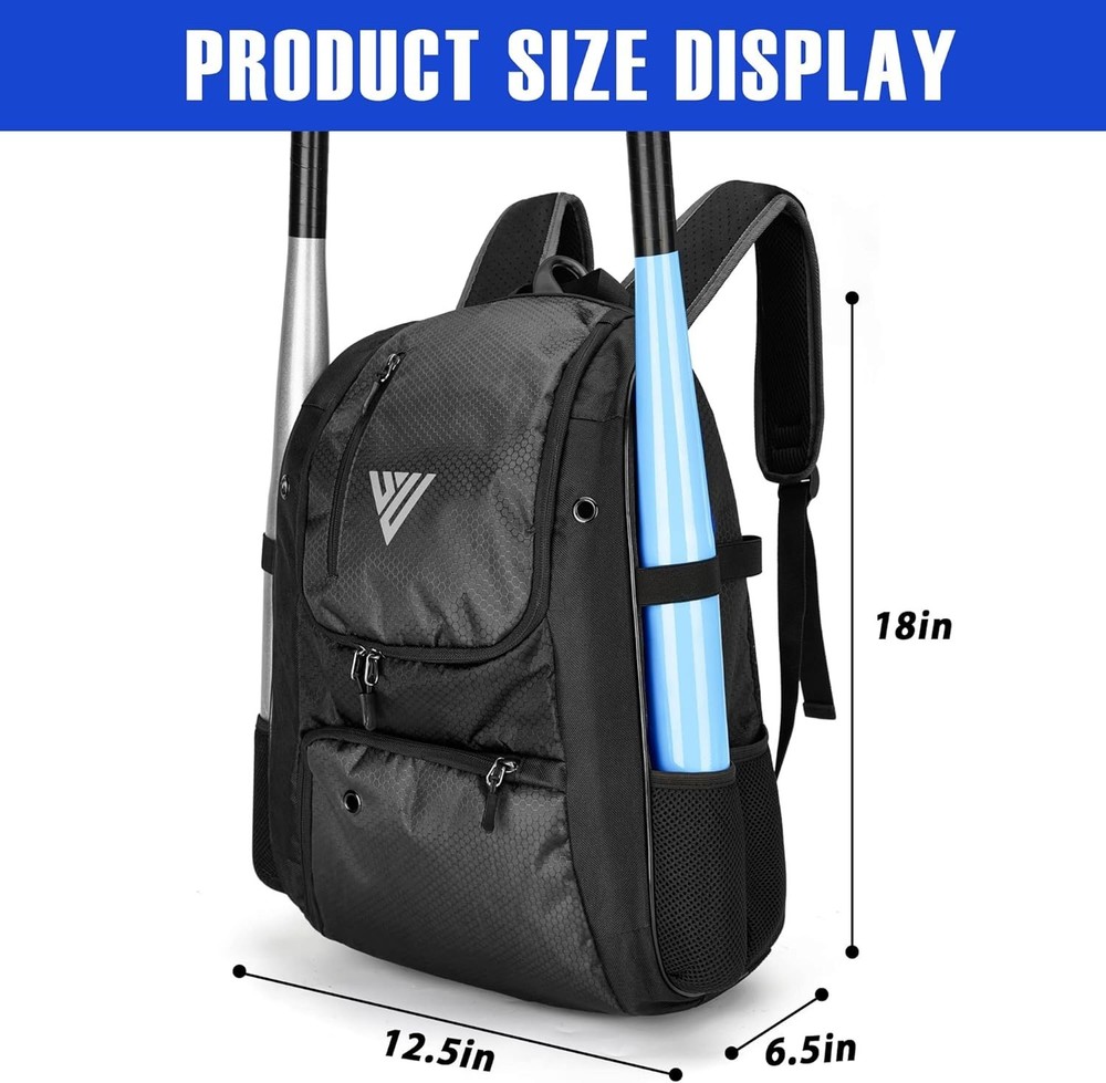 Durable Youth Baseball Backpack with Adjustable Straps and 18L Capacity