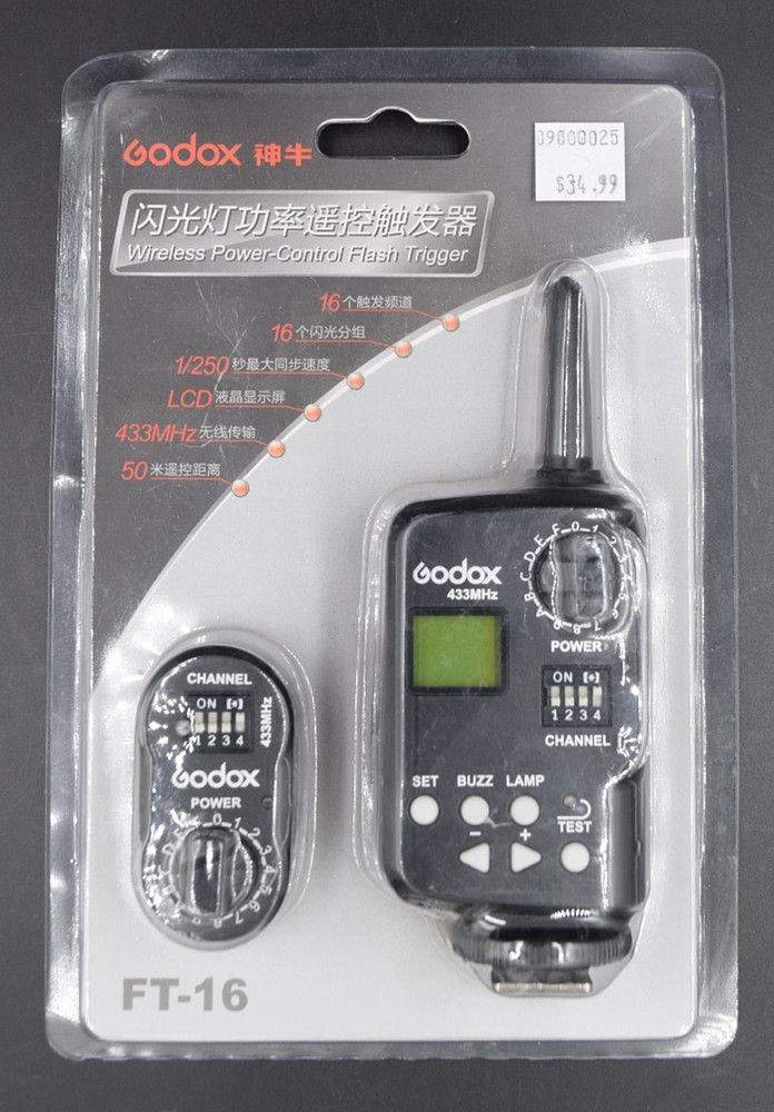 Godox FT-16 Remote Flash Trigger 433MHZ Wireless Control 16CH 164FT For Godox