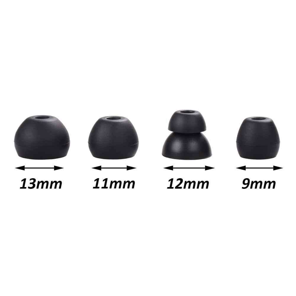 Replacement Eartips Silicone Earbuds Tips Buds Ear Set Accessories for Black