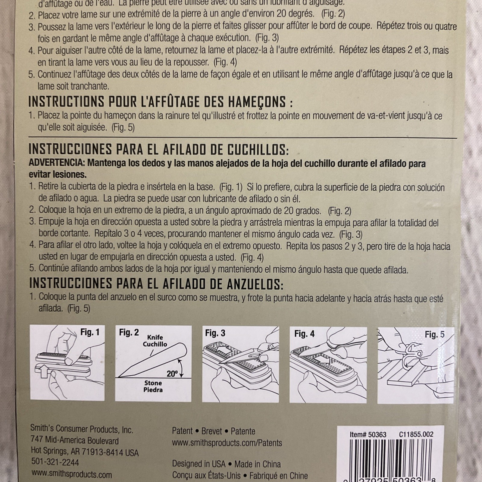 Smith's 50363 4" Fine Diamond Knife Tool Sharpening Stone 10cm