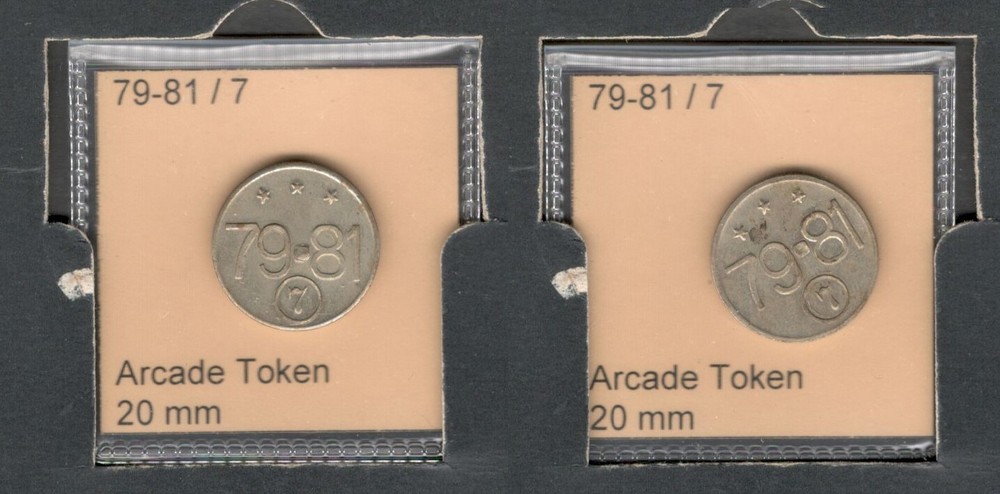 ARCADE TOKEN { 79-81 / 7 TOKEN 20 mm DIAMETER