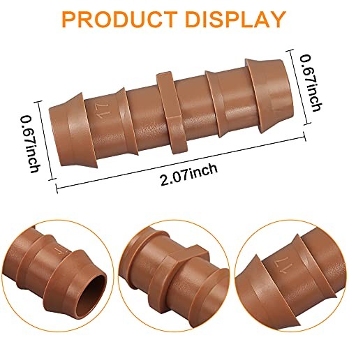 35-Pack Drip Irrigation Barbed Coupling Fittings, Barbed 35P-Coupling