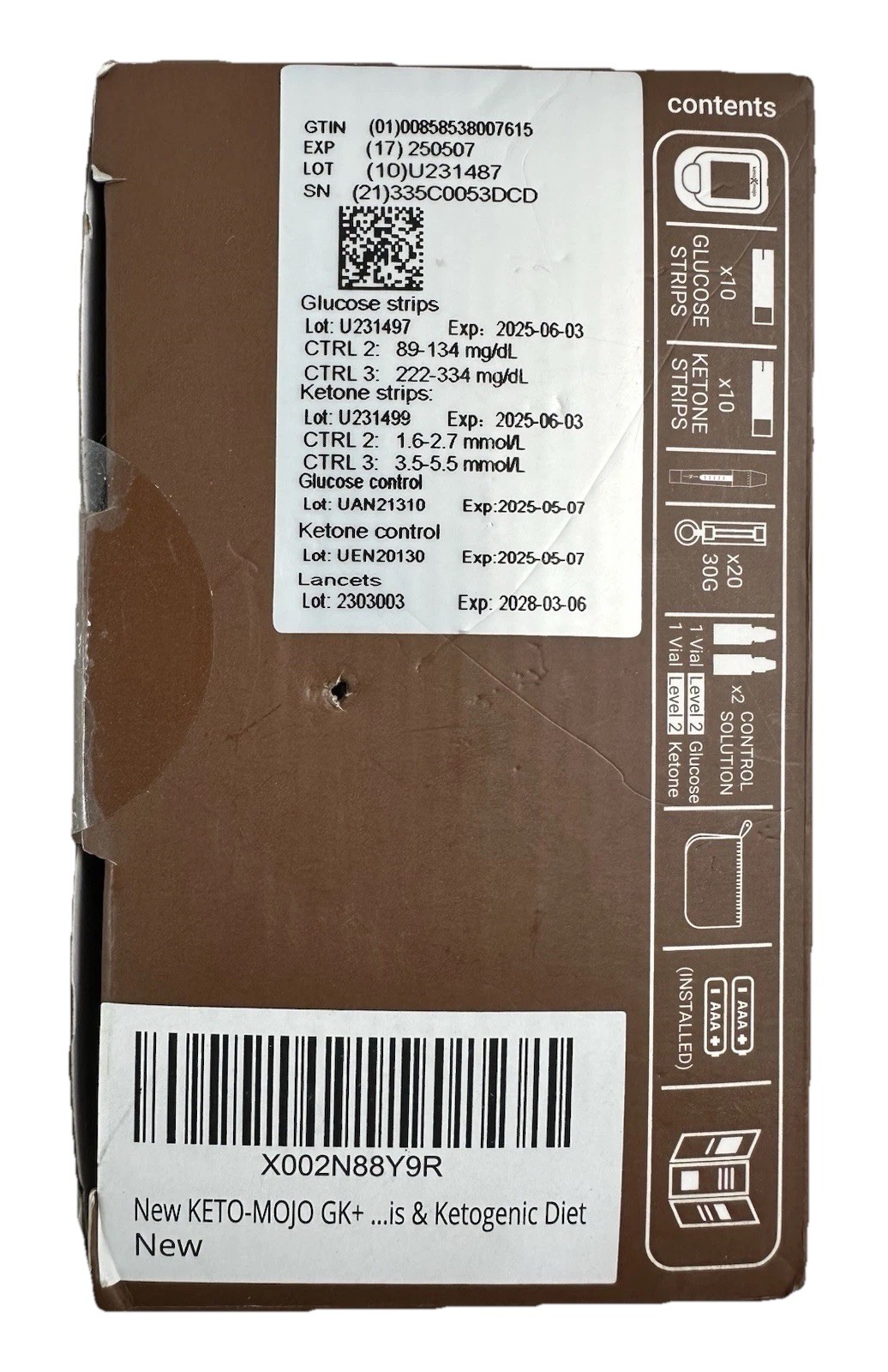 Keto Mojo GK+ Blood Glucose & Ketone Dual Monitoring System Kit ( EXP 2025 )