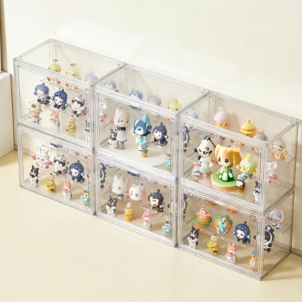 Acrylic Display Case,3 Layer Clear Display Case Adjustable Display Box Stand ...