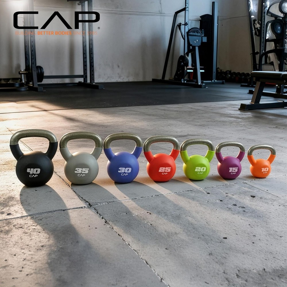 Cast Iron Kettlebell - Coated Options, Singles and Sets, Multiple Weight Choices