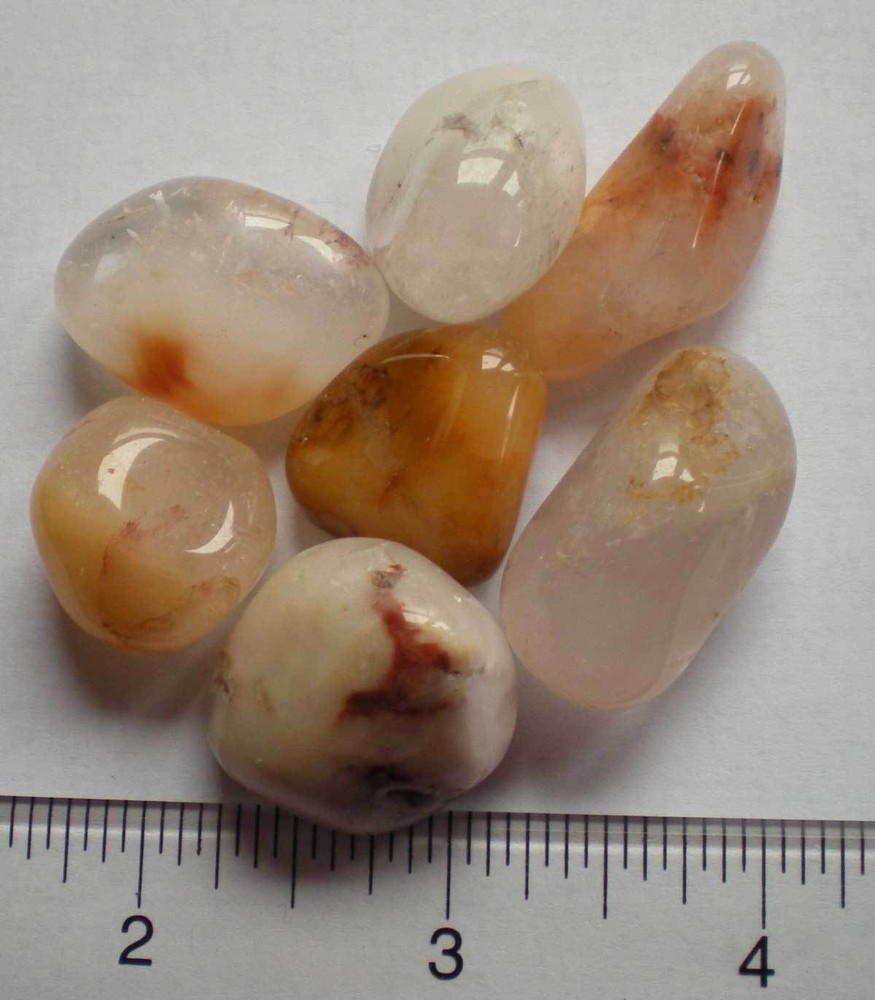 Angel Phantom Quartz (Amphibole)  - 7 Tumbled Stones rt548e