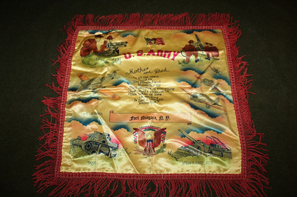 Original Early WW2 U.S. Army Fort Niagara (NY) "Mother and Dad" Pillow Cover