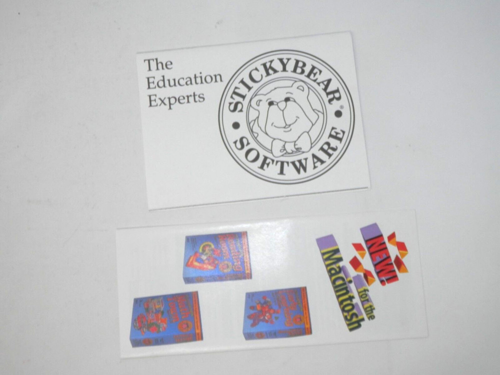 Vintage Stickybear's Math Town Macintosh Software - Floppy Disc Big Box Complete