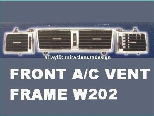 3 CHROME STAINLESS A/C AIR VENT FRAMES FOR 1993-2000 MERCEDES BENZ W202 C-CLASS