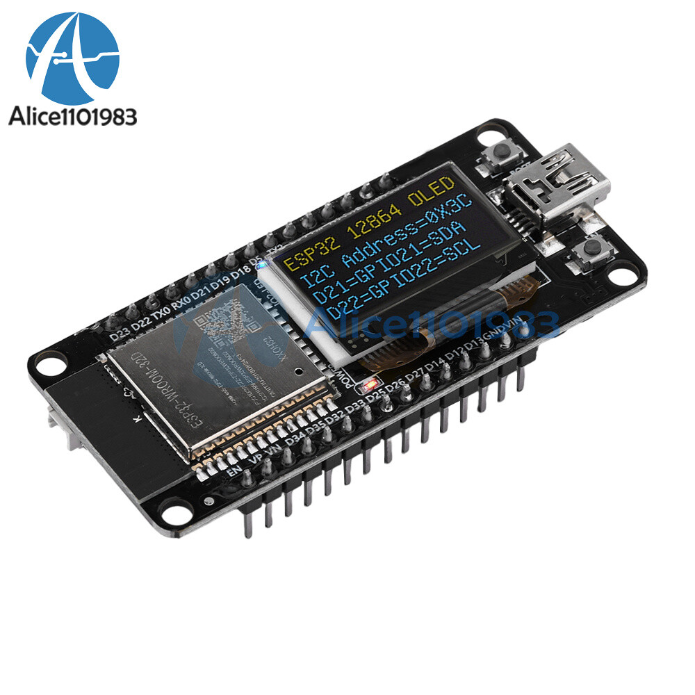 0.96" ESP32 ESP-WROOM-32D WIFI Bluetooth Development Board OLED CH340C Module