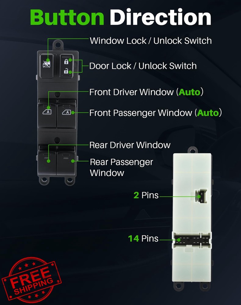 Dacall Power Window Switch for Nissan Pathfinder 2007-2012 Driver Left