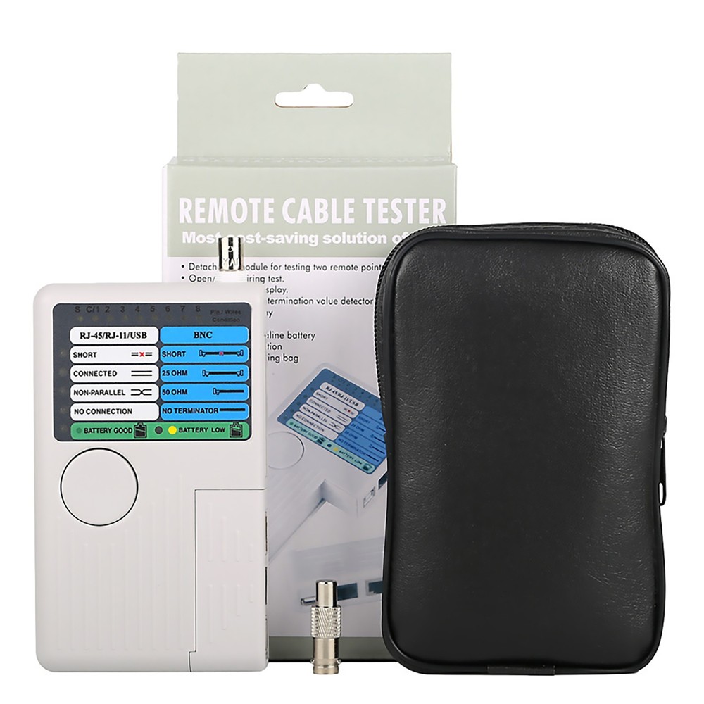 Universal Network Cable Tester Tool, BNC, RJ45, RJ11, USB (4-in-1) Multi-Tester