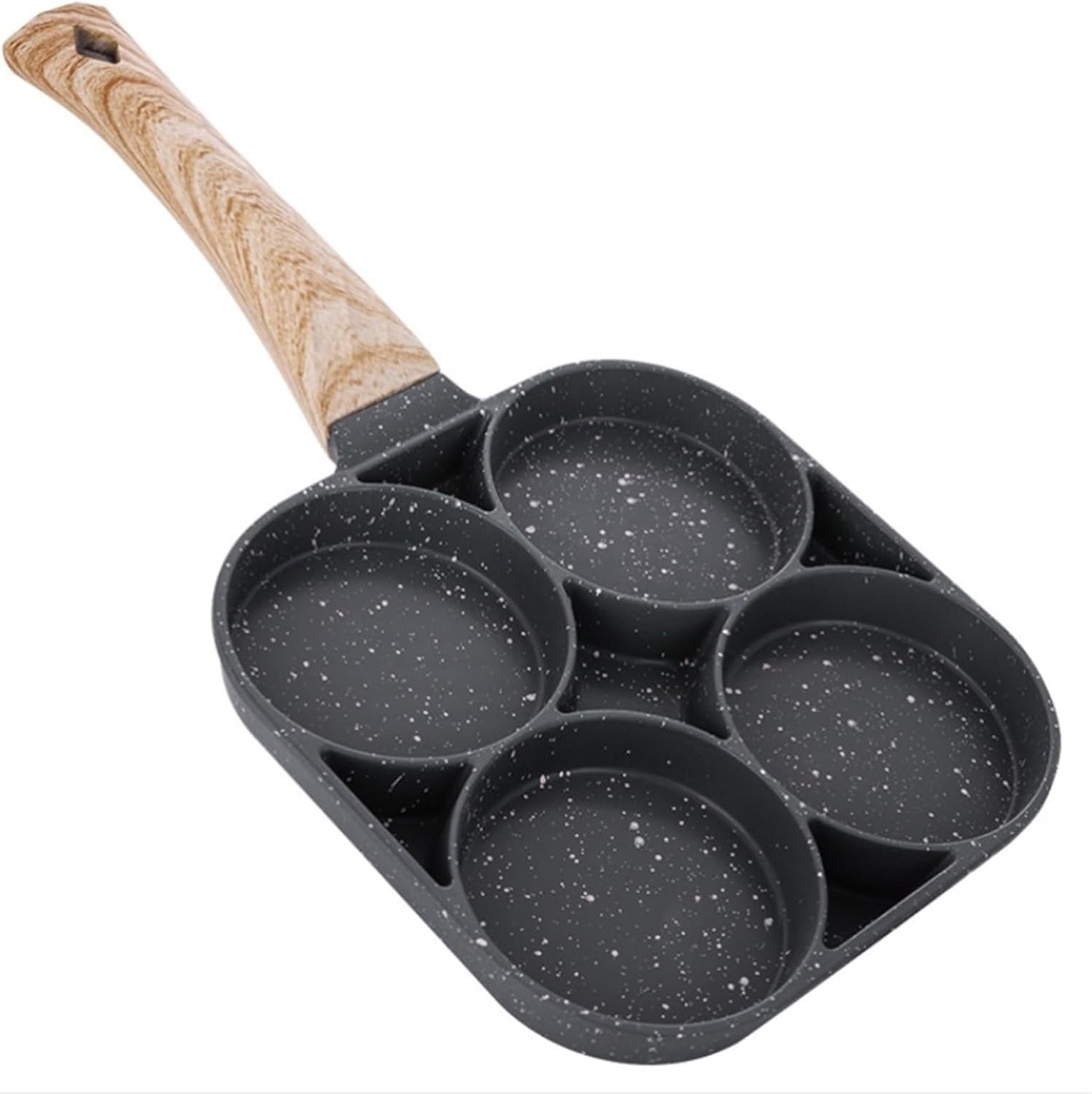 4-Cup Fried Egg Frying Pan Nonstick Pancake Pans with wooden handle