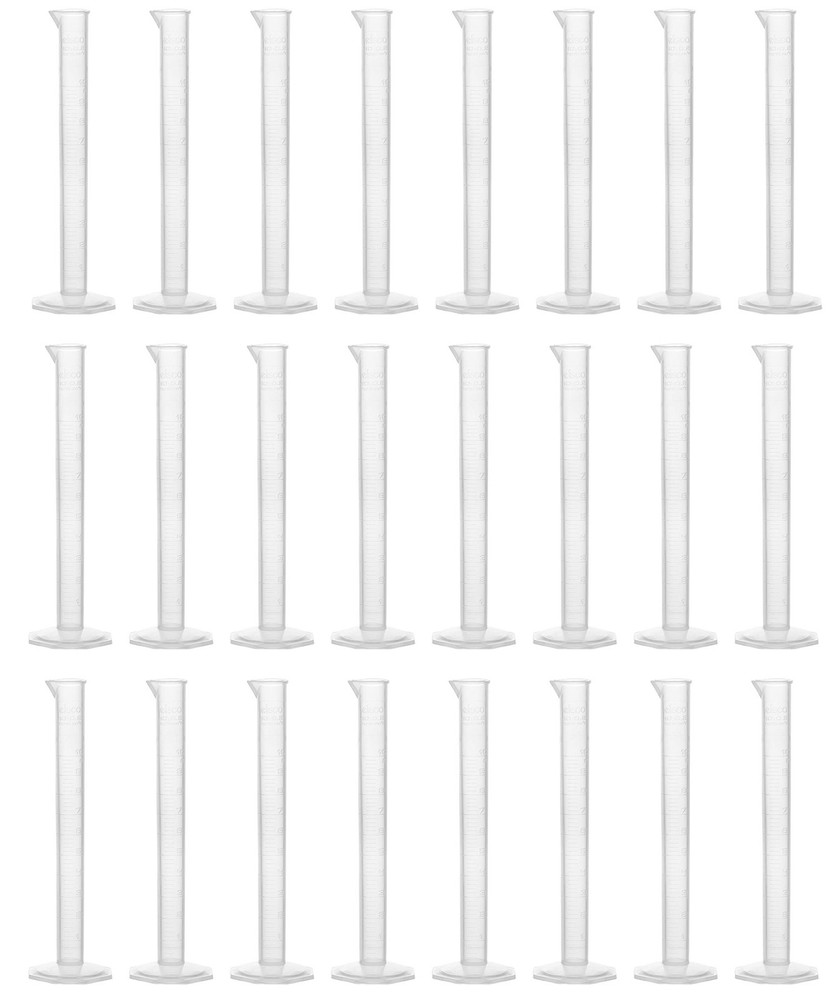 24PK Graduated Cylinders, 10mL - Class B Tolerance - Octagonal Base - Polypro...