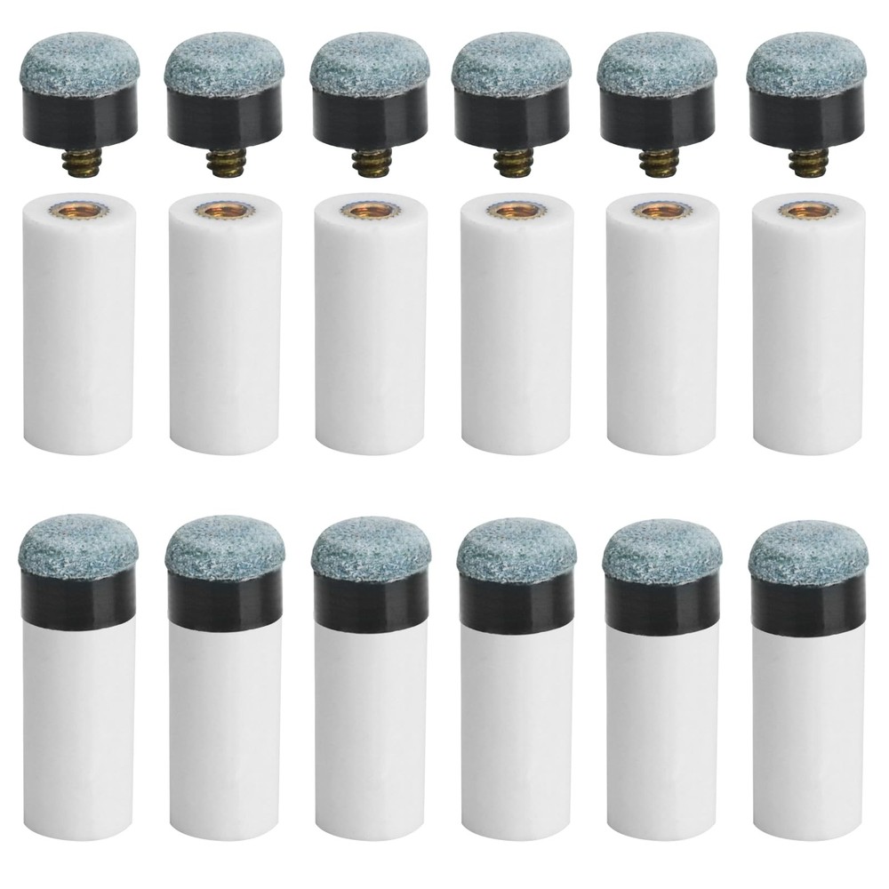 AccEncyc 12 Set Billiard Cues Tips Replacement Pool Cue with White
