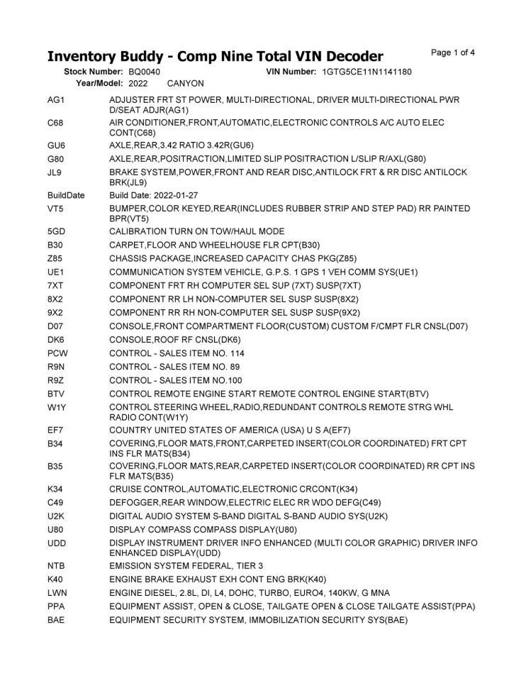 22 GMC CANYON ELEVATION CAMERA FRONT VIEW WINDSHIELD MOUNTED 84159610