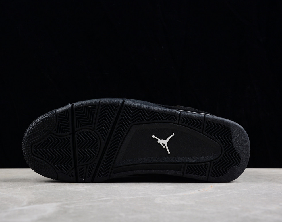 Jordan 4 “Black Cat”Retro Men's Black Basketball Shoes Mid-Top