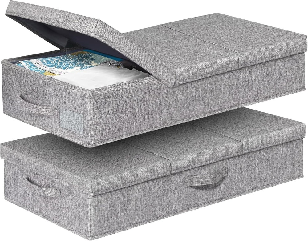 punemi Under-Bed Storage Boxes (with Lids) — 2-Piece Set (Large Capacity)