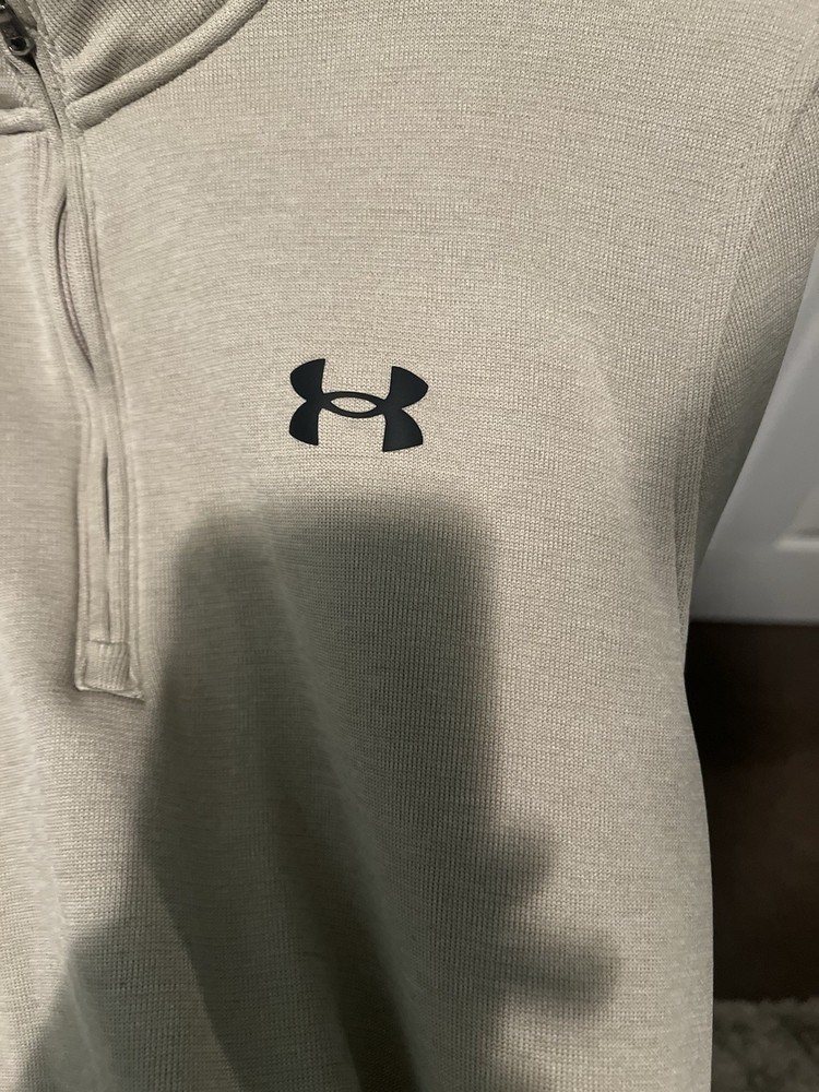 Under Armour Storm Sweater Fleece Quarter-Zip Pullover Biege, Size Medium