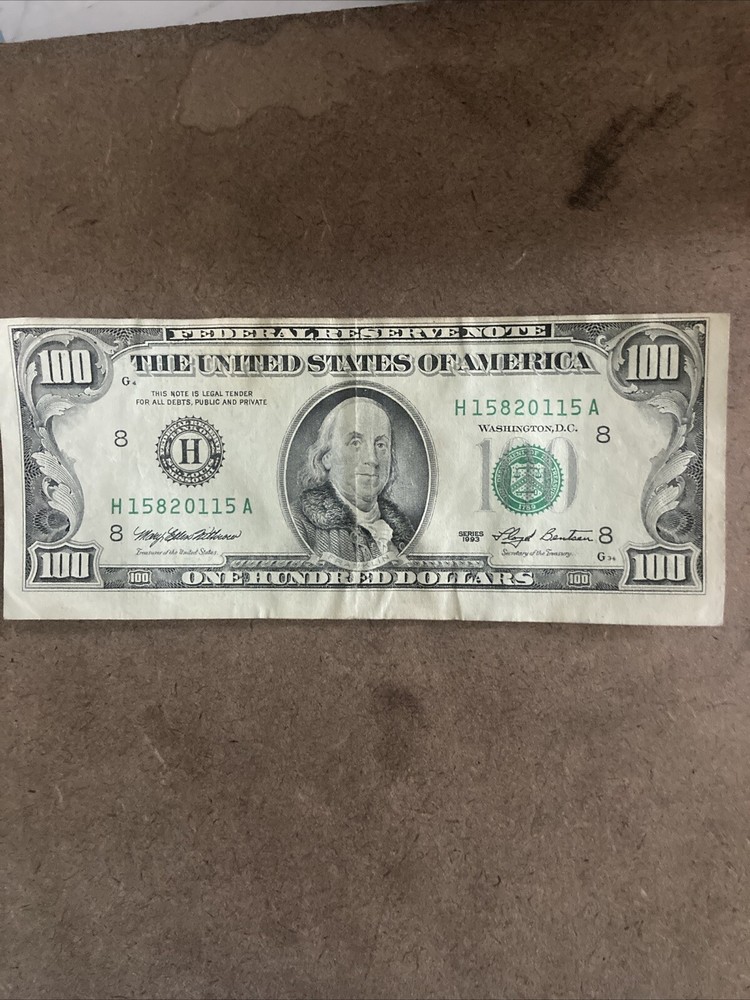 1993 100 Dollar Bill Error Cut