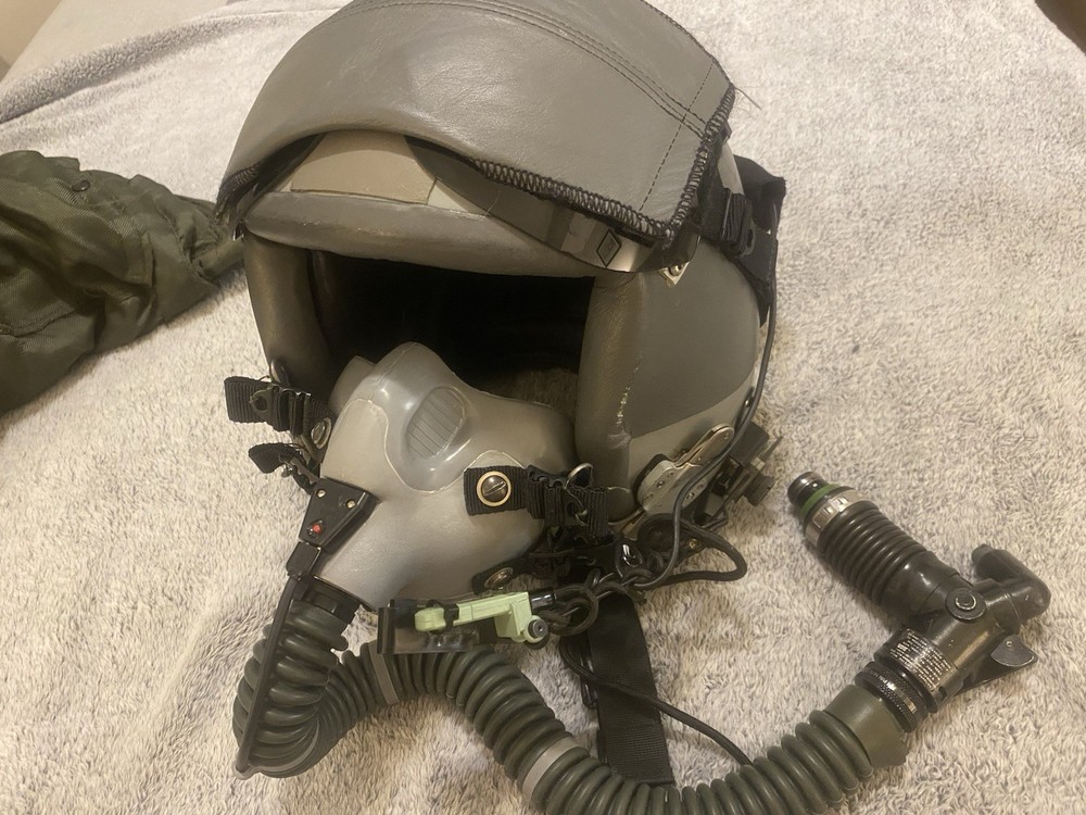 Gentex USAF Fighter Pilot Flight Helmet David Clark Comms Visor Oxygen Mask
