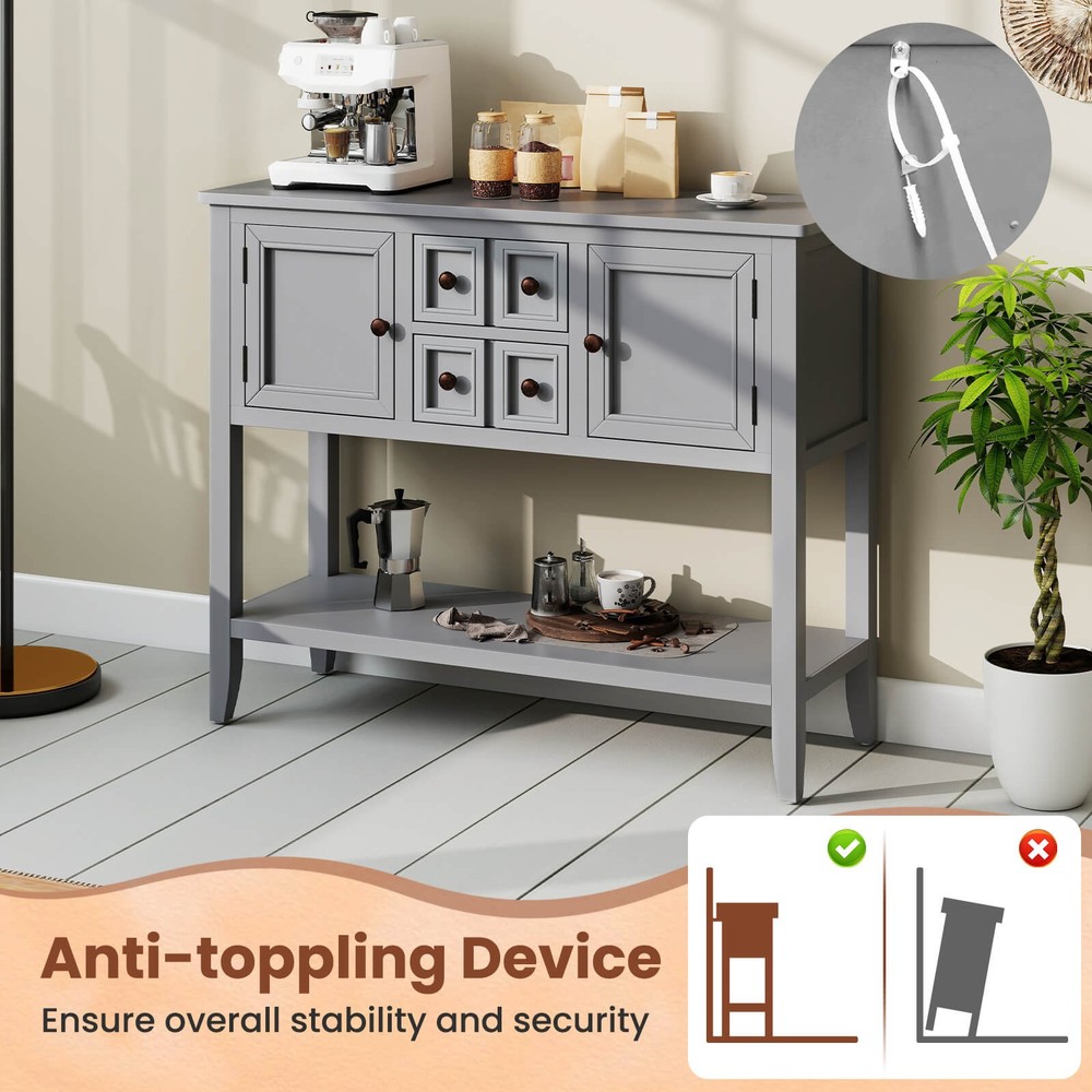 Buffet Sideboard Cabinet Entryway Console Table with 2 Doors and 2 Drawers
