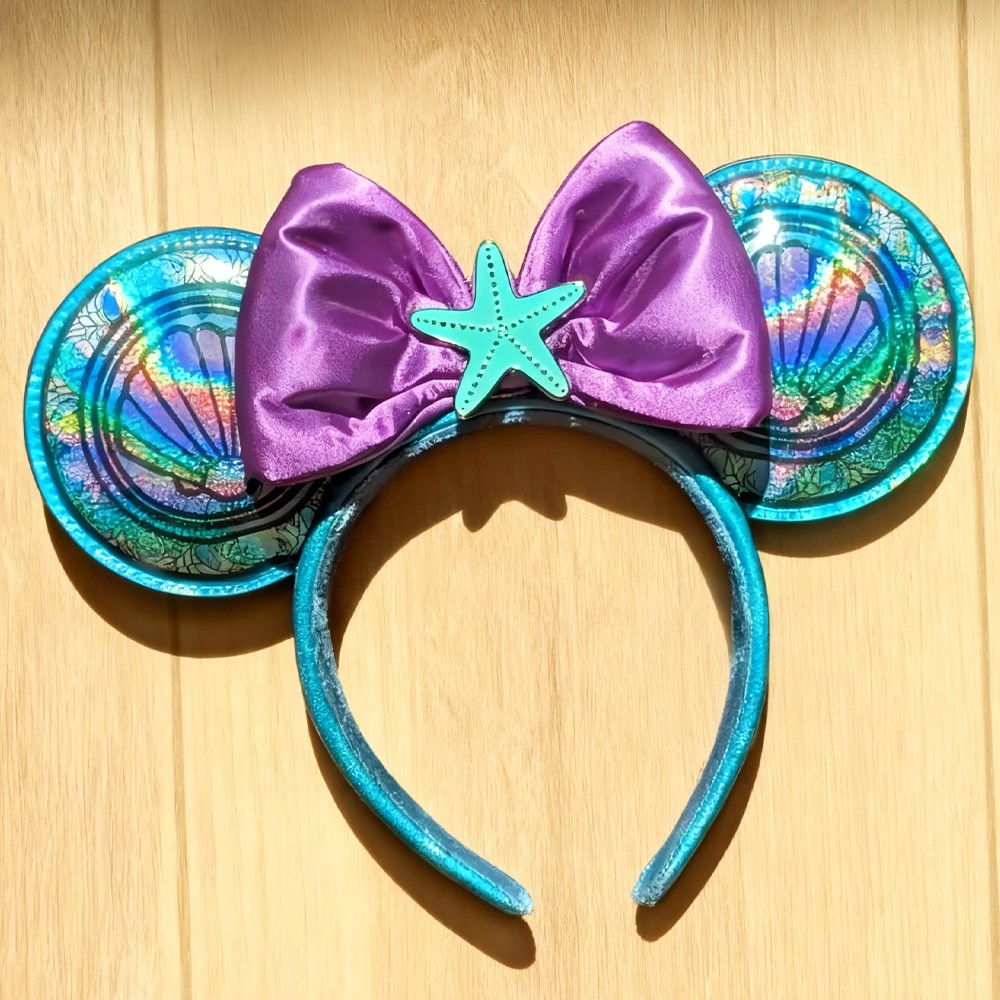Disney- Parks Princess Stained Glass Loungefly Little Mermaid Ariel Ear Headband