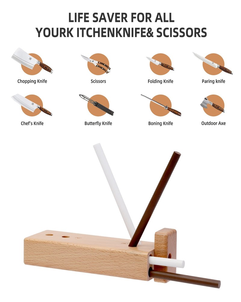 4-Rod Turn Box, Ceramic Sharpener Rod from Kitchen Sharpening Tool, Portable ...