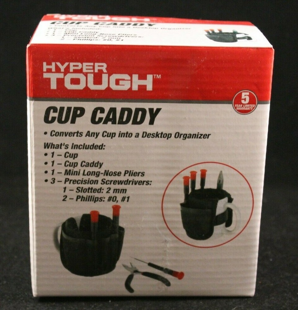 Hyper Tough - Cup Caddy - Desktop Tool Set Organizer - Includes Mug