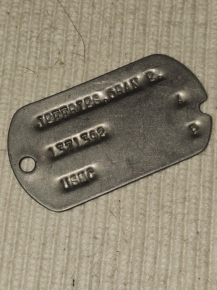 WWII USMC Marine Named Notched Dog Tag L@@K!!!