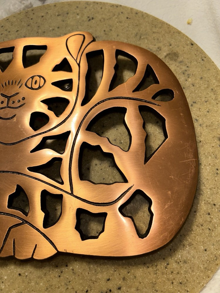 Copper, Figural Cat Trivet or Teapot stand