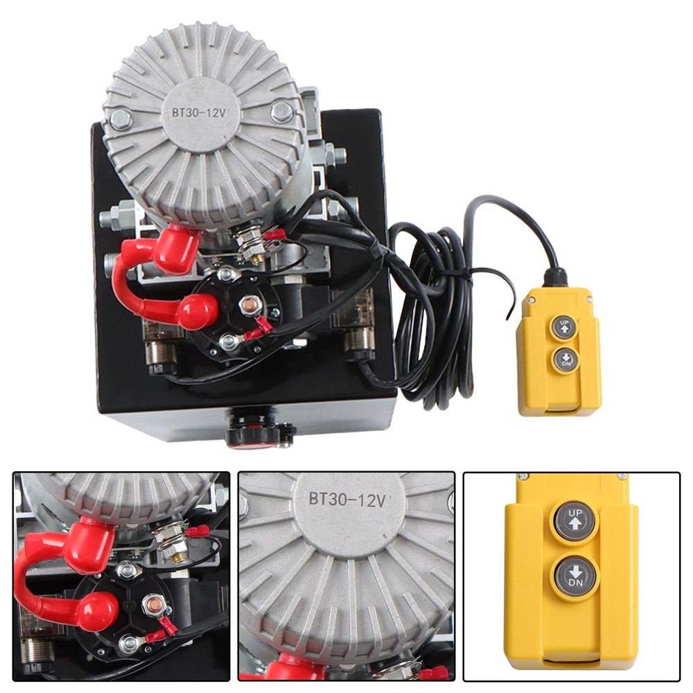 15 Quart Double Acting Hydraulic Pump Dump Trailer Power Unit DC 12V Unit Pack