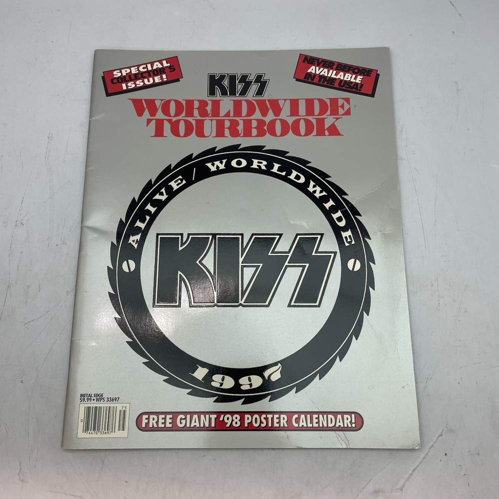 Metal Edge KISS Worldwide Tour Book 1997 w/ 1998 KISS Poster VG+!
