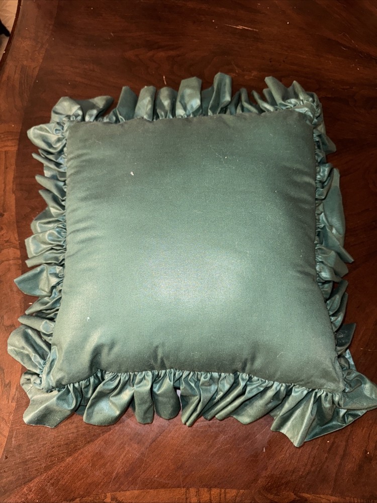 Country Ruffled Patchwork Throw Pillow Hand Sewn