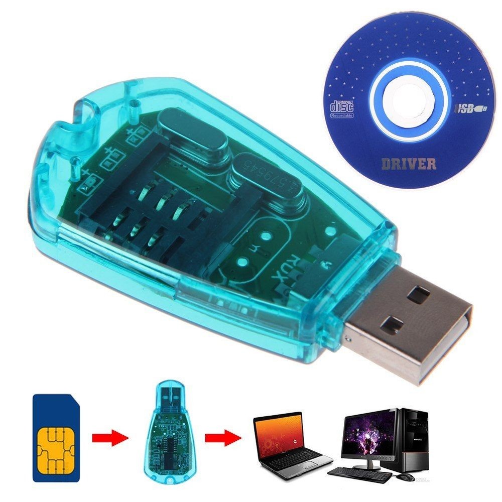 GSM/CDMA USB Mobile Standard SIM Card Reader Adaptor Copy Writer Backup+Driver w