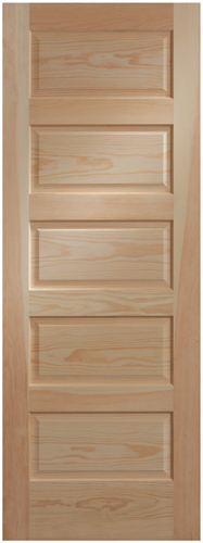 5 Panel Clear Pine Craftsman Raised Panel Stain Grade Solid Core Interior Doors