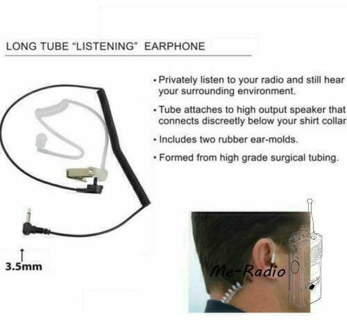 3.5mm Listen Only Acoustic Headset Earpiece Compatible with Walkie Talkie Radio