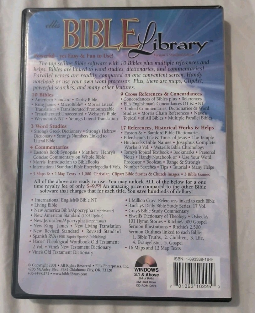 Ellis Bible Library-10 Bibles + Multiple References CD-ROM B8