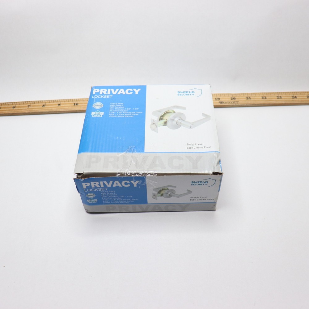 Shield Security Bridgeport Privacy Lever Satin Chrome Grade 2 2.75" Backset